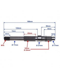 Wałek napędowy przekładni skuter 125