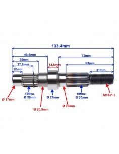 Wałek napędowy przekładni tylnej DO JUNAK 806 50 EURO 4