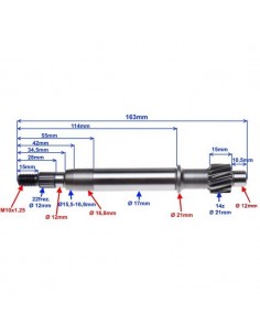 Wymiary wałka sprzęgła do ROMET 727 S 50 EURO 4
