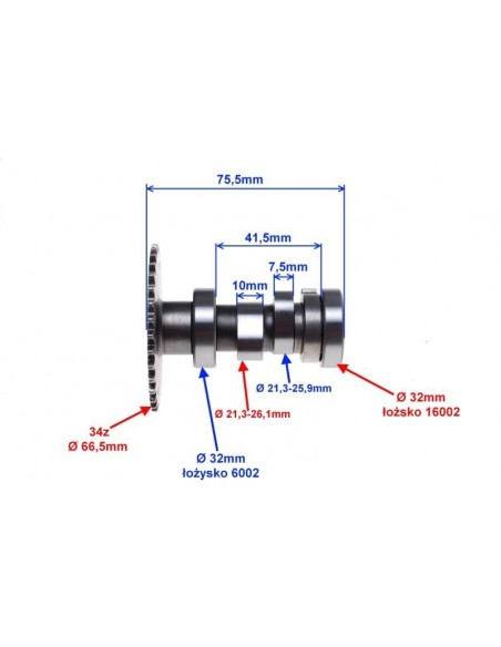 Wałek rozrządu quad 150 automat