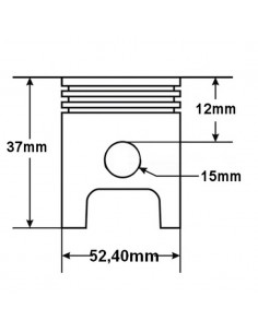 Tłok skuter 125 pierścienie 152QMI 52,4mm