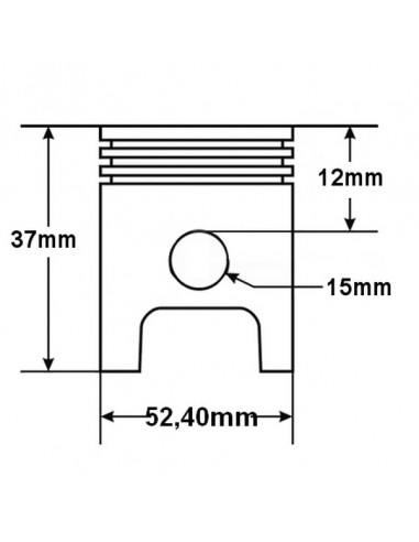 Tłok skuter 125 pierścienie 152QMI 52,4mm