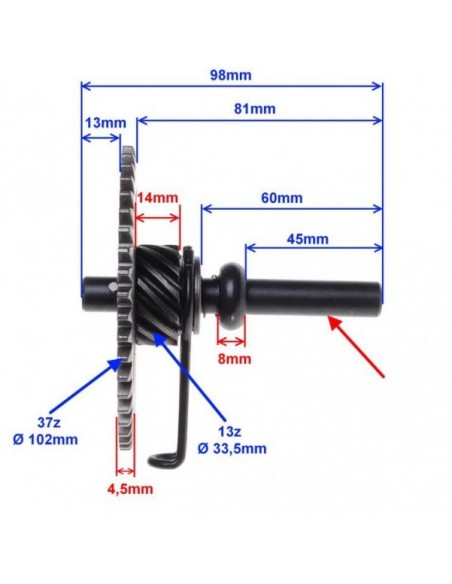 Wałek rozrusznik quad 150 automat