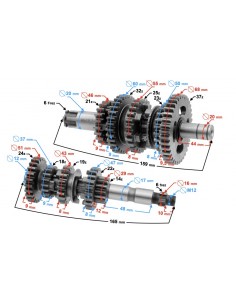 Wałki skrzyni biegów do motocykli z silnikiem OHC 125