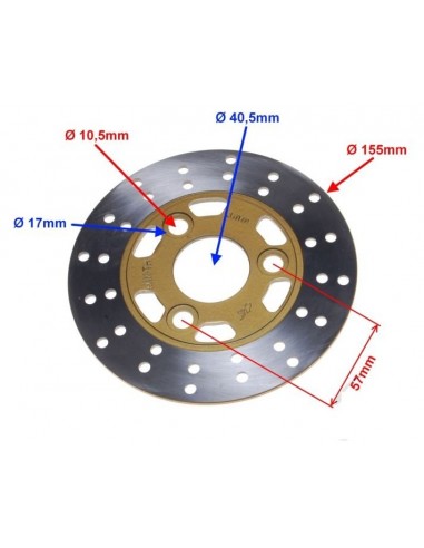 Część do skuterów - tarcza hamulca z wymiarami