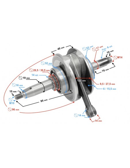 Wał korbowy cross 125 1P54FMI 154FMI