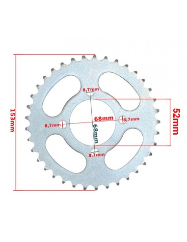Zębatka tylna cross 125 37 zębów