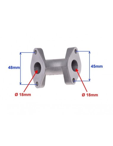 Aluminiowy króciec kolektor gaźnika. O średnicy przelotu 18mm
