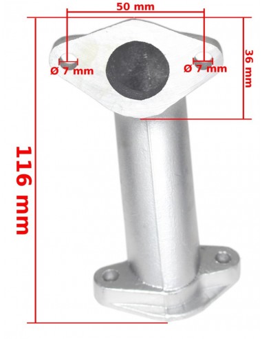 Wykonany z aluminium króciec kolektor gaźnika. O średnicy przelotu 22mm