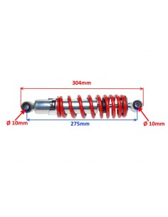 Część do quada 110 125 - amortyzator tył czerwony długość całkowita 304 mm
