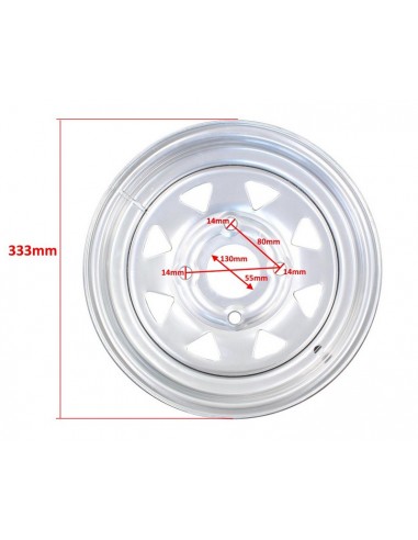 Felga 12" srebrna do quadów chińskich