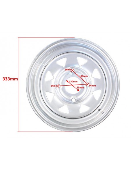 Felga 12" srebrna do quadów chińskich