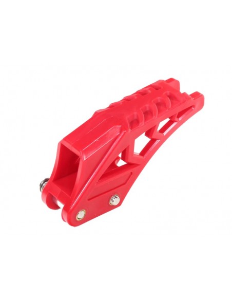 Prowadnica łańcucha czerwona z dwiema śrubami do crossa 125