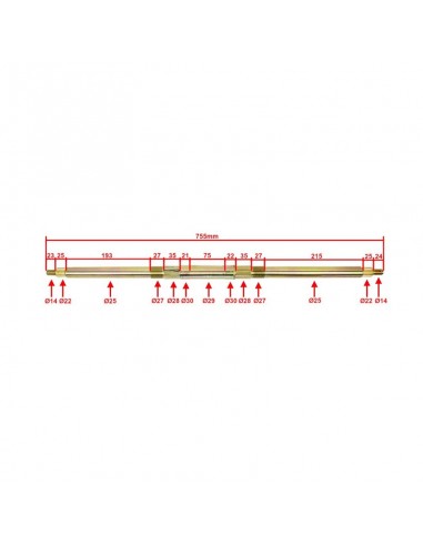 Ośka na tył do quada 110 125 dokładne wymiary pokazane na zdjęciu