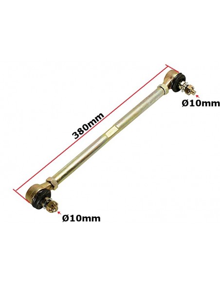 Drążek kierownicy do quada 150 automata wraz z końcówkami drazka 10mm . całkowita dłogość drążka 380mm