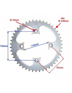 Zębatka tylna quad Shineray 300 46 zębów XY300STE