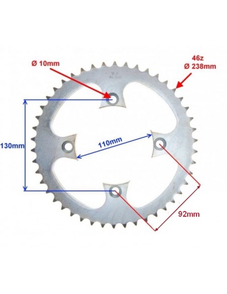 Zębatka tylna quad Shineray 300 46 zębów XY300STE