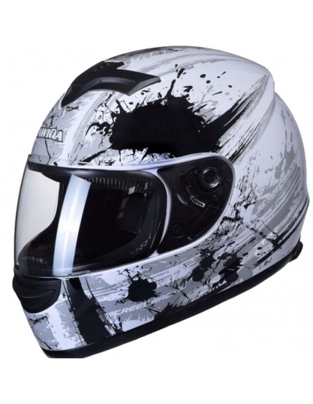 Kask ze szczęką w kolorze biało szarym w rozmiarze l