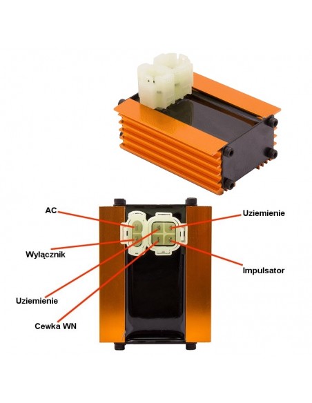 Moduł zapłonowy skuter 4T  CDI tuning złoty