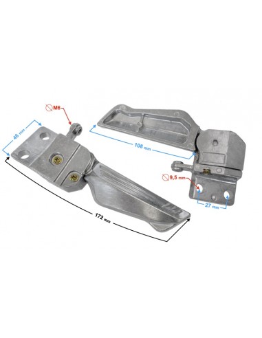 Stopki pasażera do Junak 108 Zipp Tops plus Barton Scalpel 50