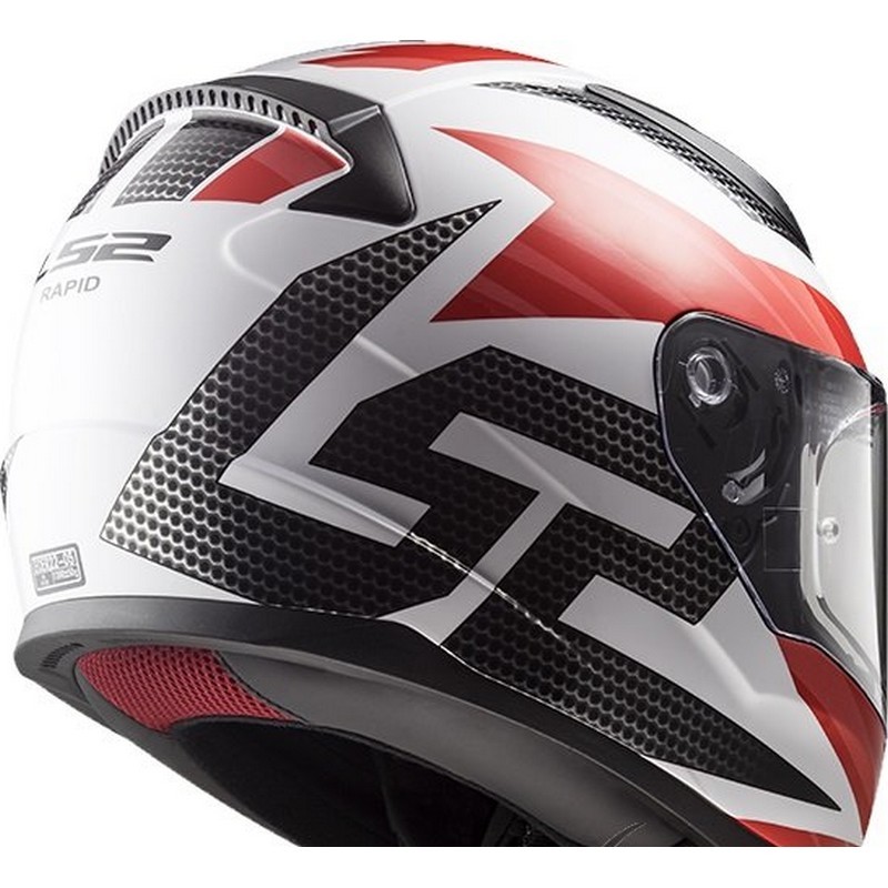 Kask integralny LS2 Xxl kratka biało czerwony