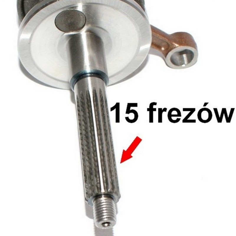 Wał korbowy na 15 frezów do skutera 2T firmy ROMET