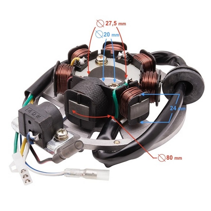 Wymiary iskrownika  Romet 717 50 2T