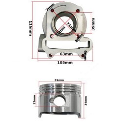 Korpus cylindra i tłoka do Junak 106 50 4T