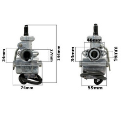 Wymiary gaźnika do Zipp Manic 50