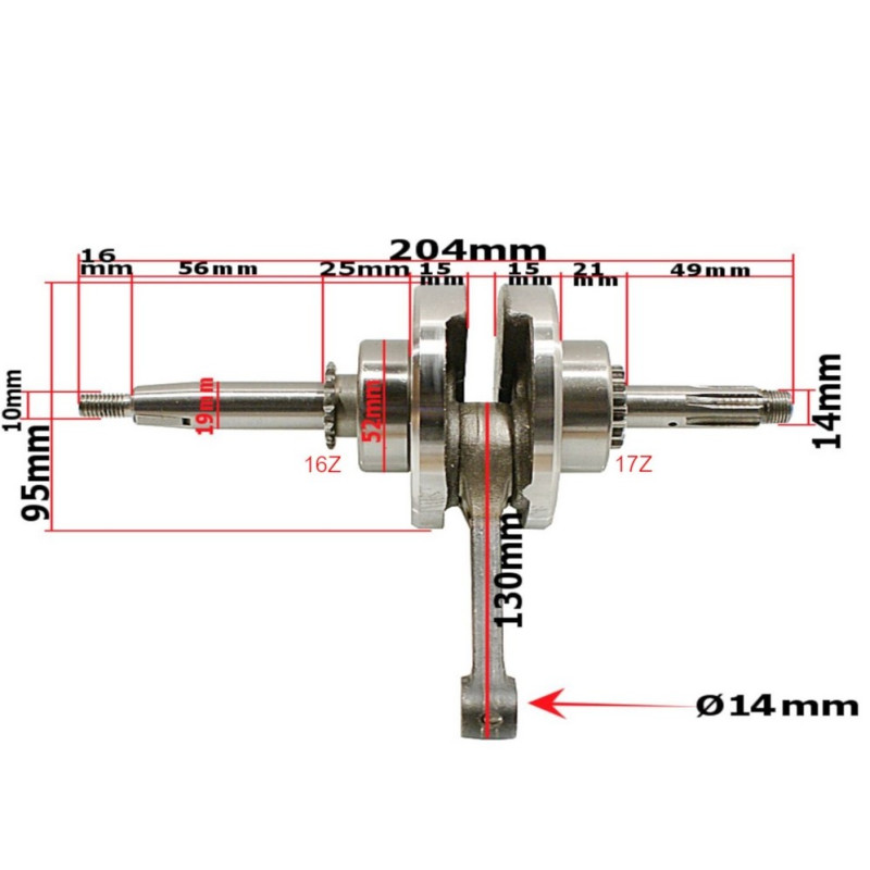 Wał korbowy quad 125 półautomat