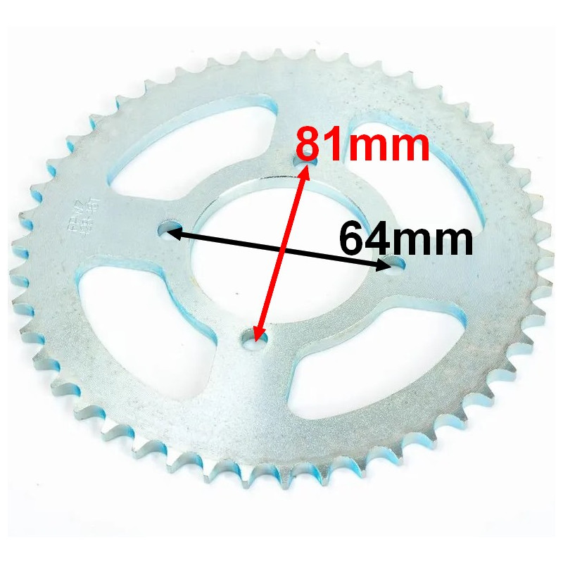 Wymiary zębatki tylnej Romet RXC 125