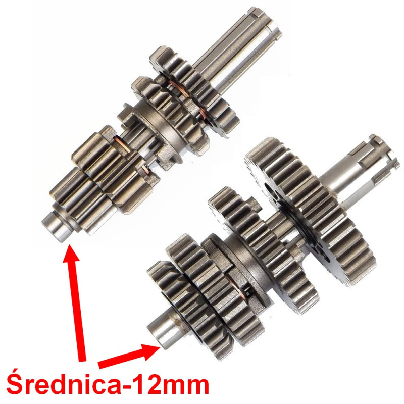 Skrzynia biegów do Romet ZXT 50 RR50 RS50 wałek zdawczy pośredni