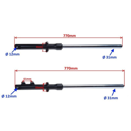 Amortyzatory przednie do Junak 901 77cm ZN50QT-9 lagi przód