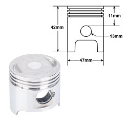 Aluminiowy tłok 47mm do Benda YX50CF
Keeway Leone 50 
Loncin LX50Q-5 
Yingang YG48Q-5