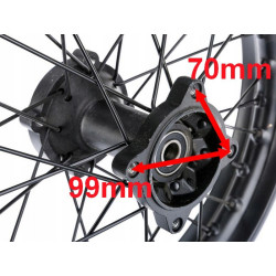 Koło do crossa 125 tylne 14 pit bike 1,85-14 rozstaw otworów do zamocowania tarczy hamulca