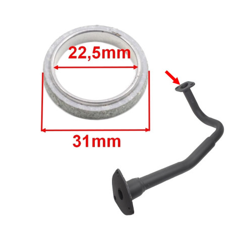 Uszczelka tłumika skuter 4T 50 i 125 uszczelka kolanka wydechu