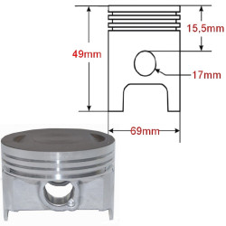 Cylinder z tłokiem 69mm do chińskich quadów