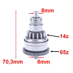 Bendix do Benyco Surazo Sepran Arron Isette Quattro Thunder 50 4T Średnica osi bendixa: 8 mm