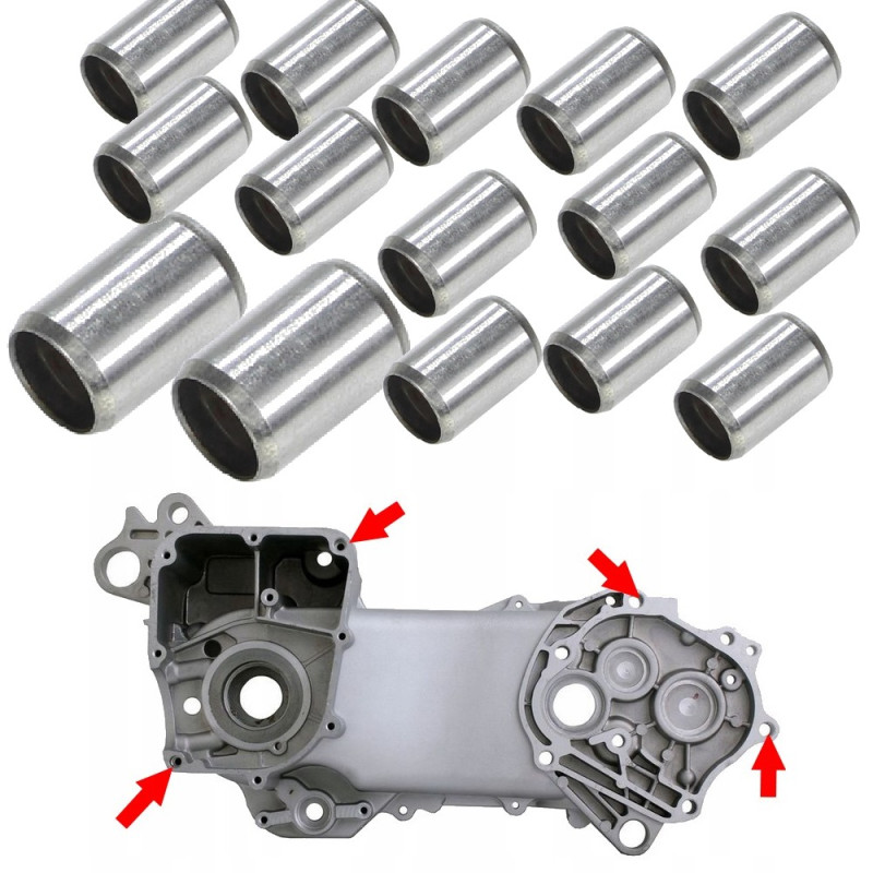 Tulejki ustalające kartery do skutera 4T 50 chińskiego. Ustalające kartery - kołki