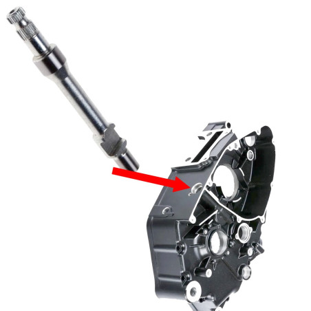 Wałek dźwigni sprzęgła w karterze do Keeway RKS RKV 125  Kreidler SM 125