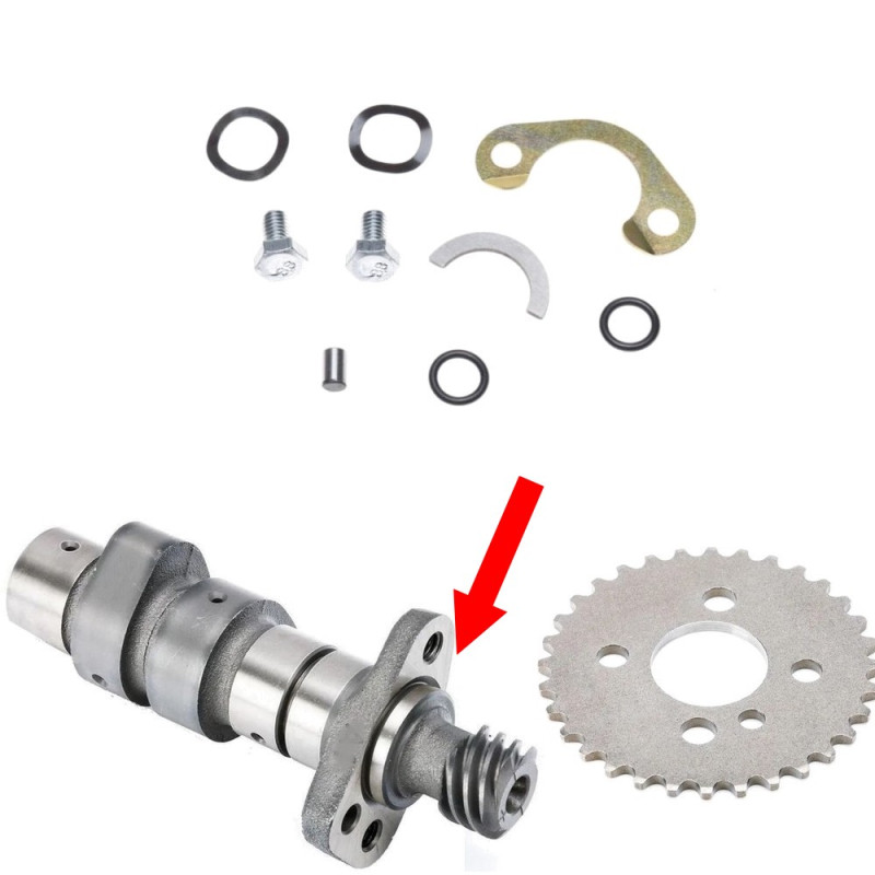 Mocowanie wałka rozrządu do Keeway RKS RKV 125 Generic Kreidler Supermoto SM 125 do mocowania zębatki na wałek rozrządu: schemat