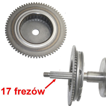 Bendix rozrusznika do Wangye WY50QT-7 WY50QT-16 2T 50 dwusuwowy schemat