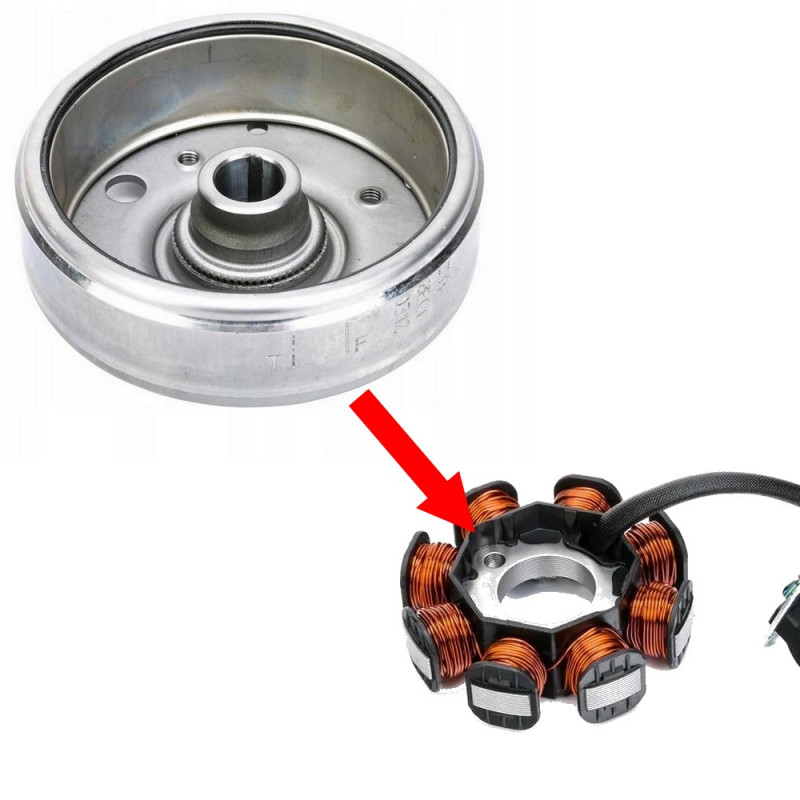 Magneto skutery z silnikiem 1P37QMB 2018-2020 8 cewek Euro 4 koło magnesowe