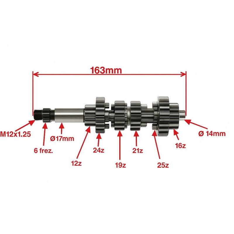 Wałek skrzyni biegów do Generic Trigger 50 Keeway TX50 SM 50 AM6