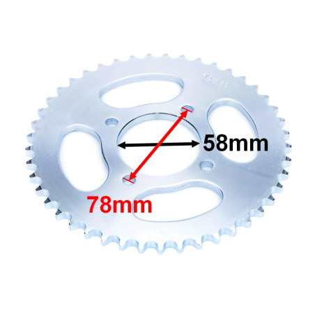 Zębatka tylna do Romet Chart 50 45 zębów zębatka napędu tył -rozmiary