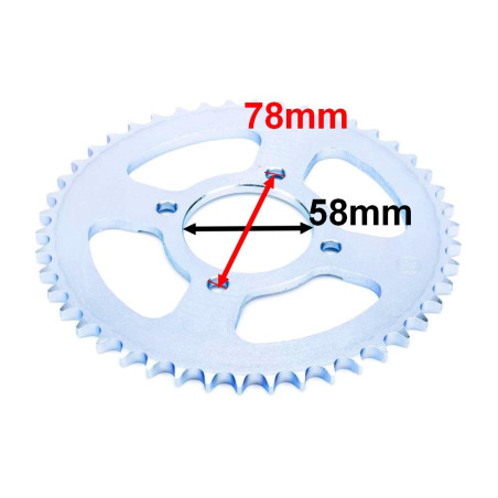 Zębatka tylna do Junak 904 46 zębów zębatka napędu tył - pokazane rozmiary