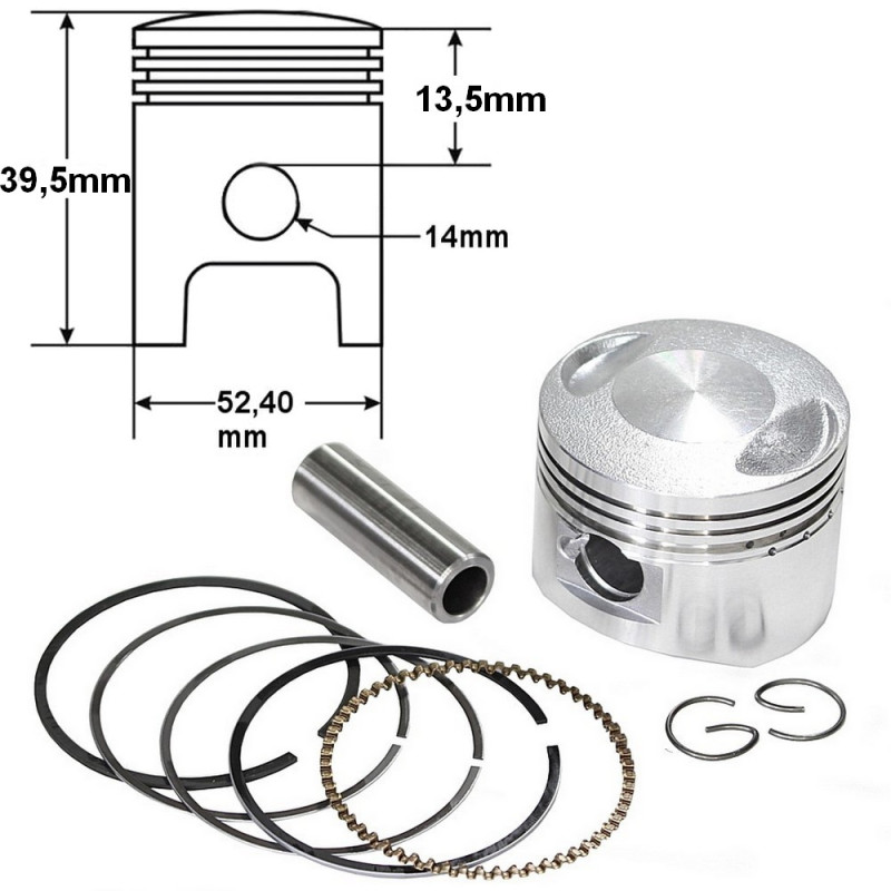 Tłok quad 125 52,4mm sworzeń - 14mm