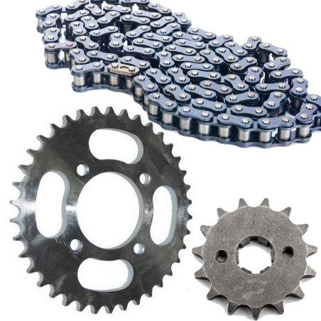 Zestaw napędowy do Romet Soft Chopper 125 łańcuch+zębatki 15/38 komplet