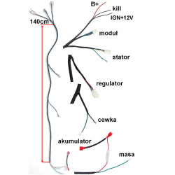 schemat Instalacji elektrycznej silnika do Junak 902 50 do 2017 euro 3 wiązka