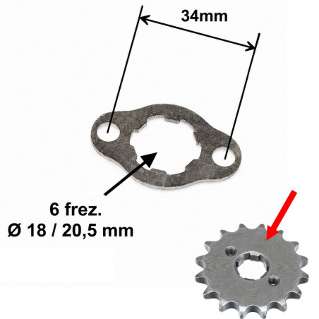 Zabezpieczenie zębatki zdawczej quad cross 250 200 blaszka